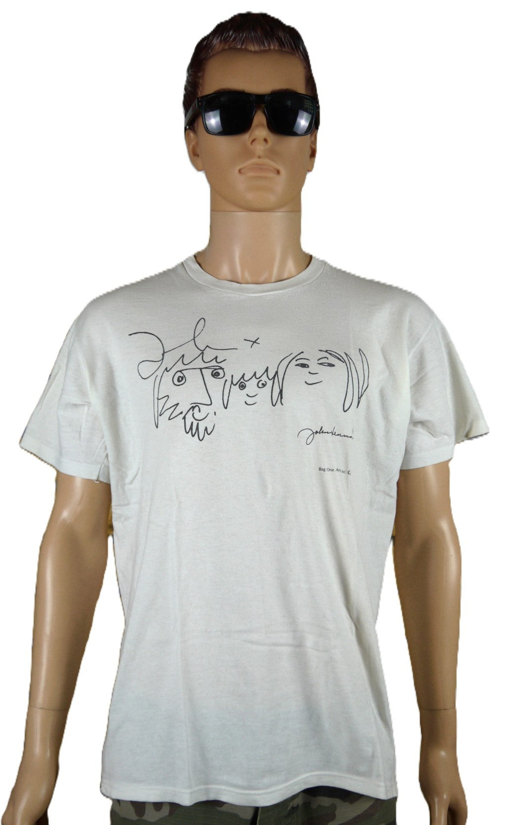 T-Shirt John Lennon Self Portrait & Yoko Ono – Bag One Arts Inc. © 1989 – Seiko Edition dettaglio vista frontale completa