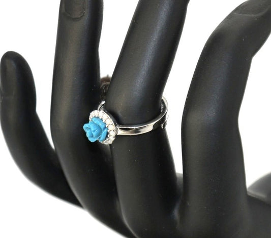 Anello da Donna Rebecca con Rosa di Turchese-cod BMDABT03