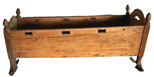 Culla Legno Dondolo Artigianale Fatta a Mano Vintage Antiquariato - Epoca: 1920