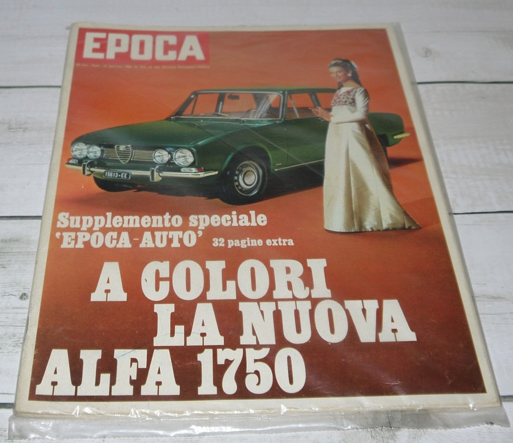 "EPOCA" magazine with "EPOCA-AUTO" supplement - Alfa Romeo 1750 - Period: 1968
