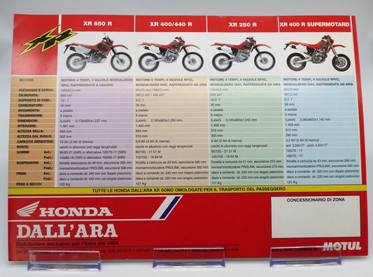 Brochure di vendita Honda Dall'Ara XR 650R-Epoca:1999