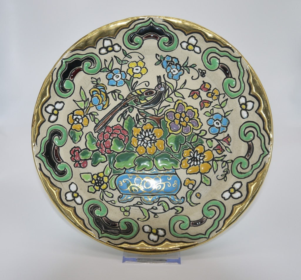 Andalusian wall plate in "Cuerda Seca" style - Period: 1960