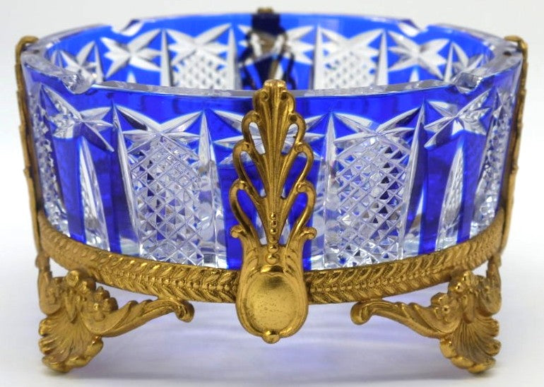 Rock crystal ashtray with bronze stand, Baroque style - Period: 1958/1960