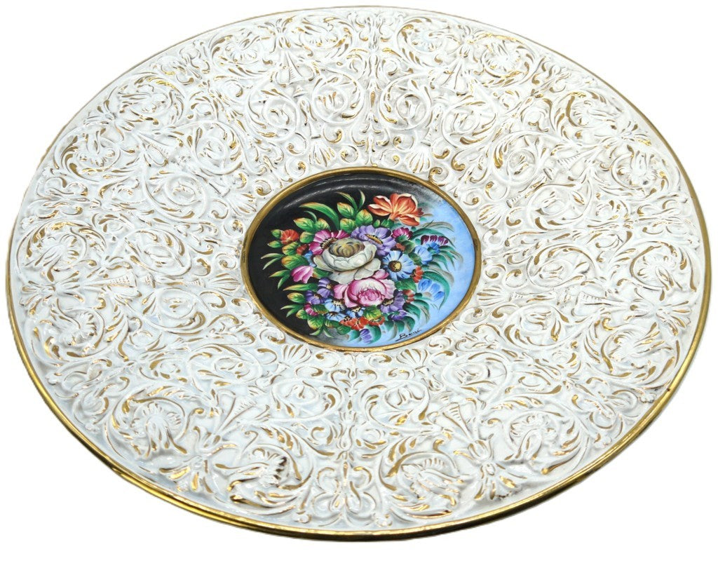 Piatto da Parata in Ceramica Artistica Italiana Firmato Boni – Oro Zecchino –Epoca:1982