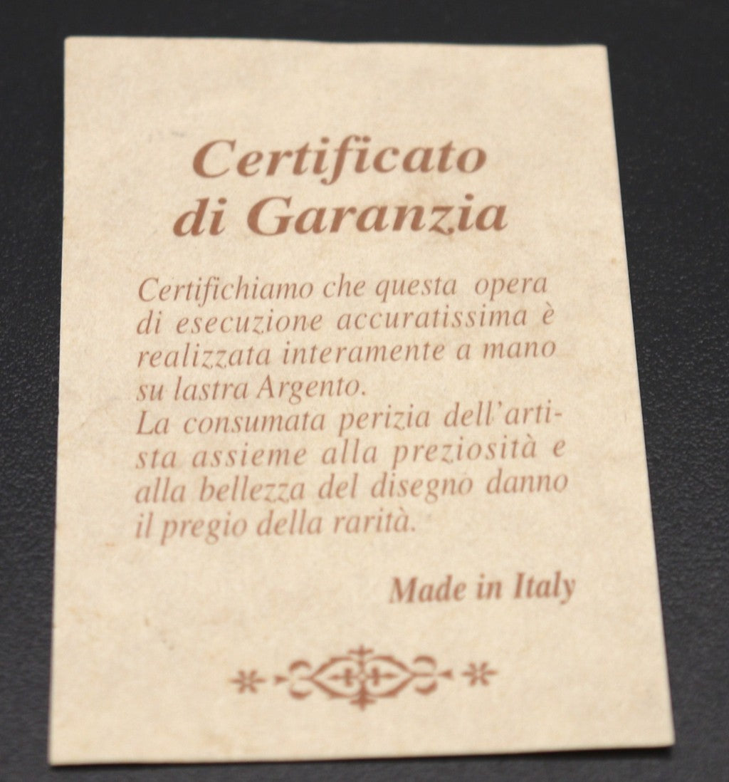 Portagioielli in plastica/legno -apertura a libro- con lamina d'argento 925-Epoca:anni 80