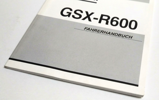 Manuale d'Uso Originale Suzuki GSX-R600 K3 – Fahrerhandbuch OEM Tedesco – Epoca: 2003 dettaglio assenza imperfezioni