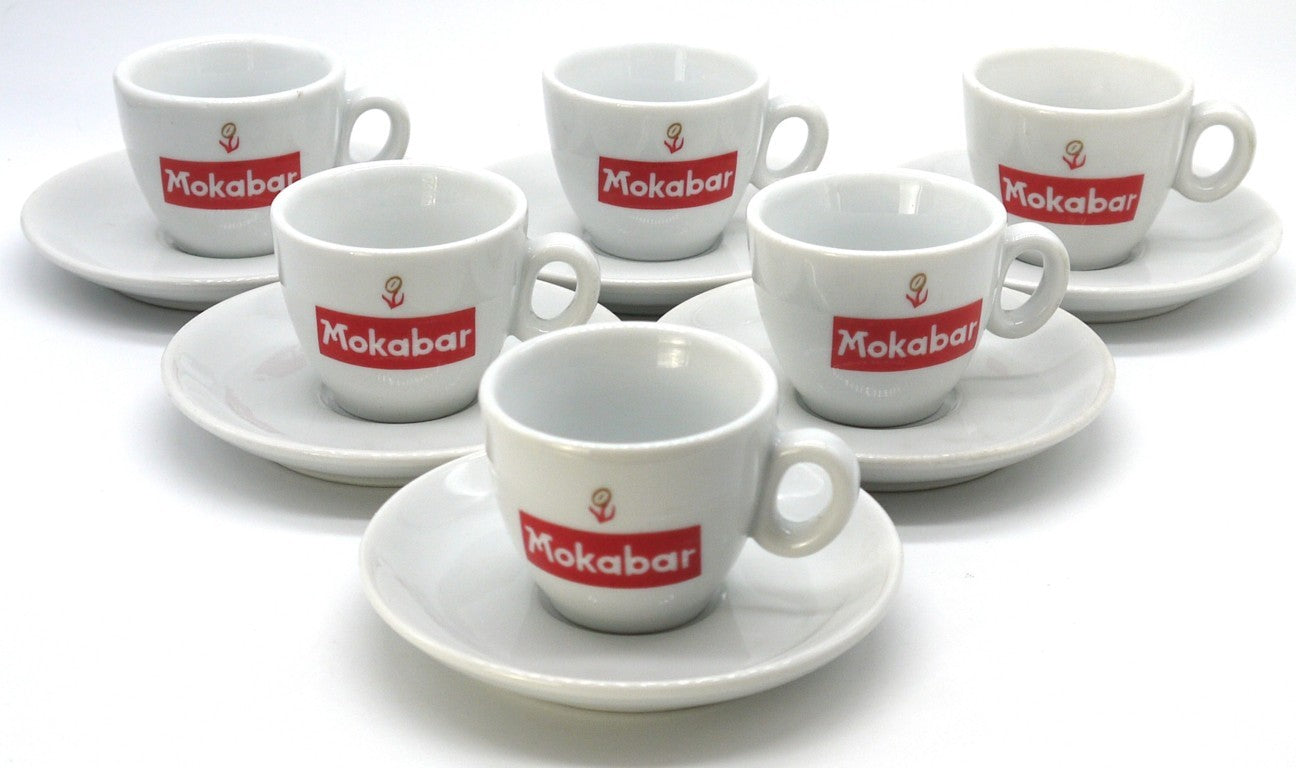 Tazzine Espresso IPA Italy Mokabar Set 6 pz– Porcellana Bar – Epoca: 2000–2010