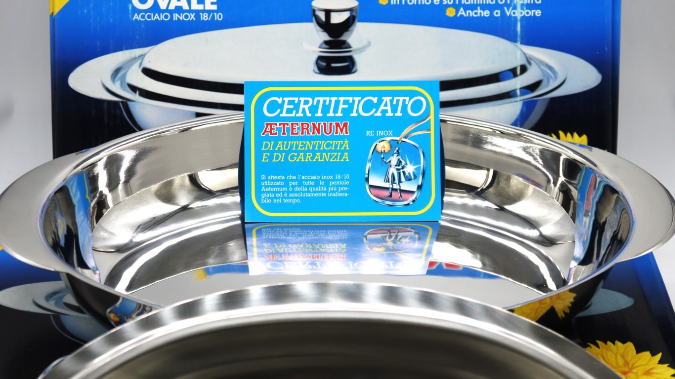 Tegame ovale con coperchio Aeternum certificato