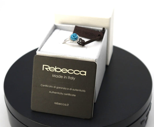 Anello da Donna Rebecca con Rosa di Turchese-cod BMDABT03