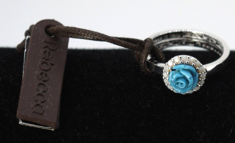 Anello da Donna Rebecca con Rosa di Turchese-cod BMDABT03