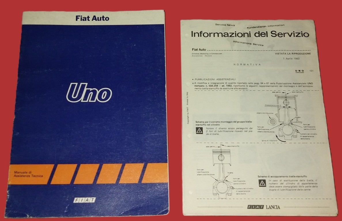 Manuel d'atelier d'origine Fiat Uno - Période : 1983