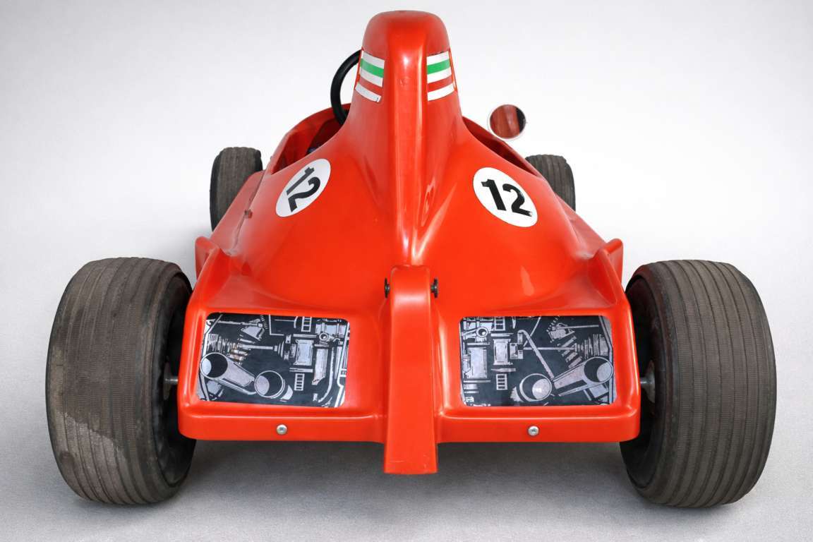 Pedal Car Ampatoys Ferrari F1 n.12 vintage vista posteriore