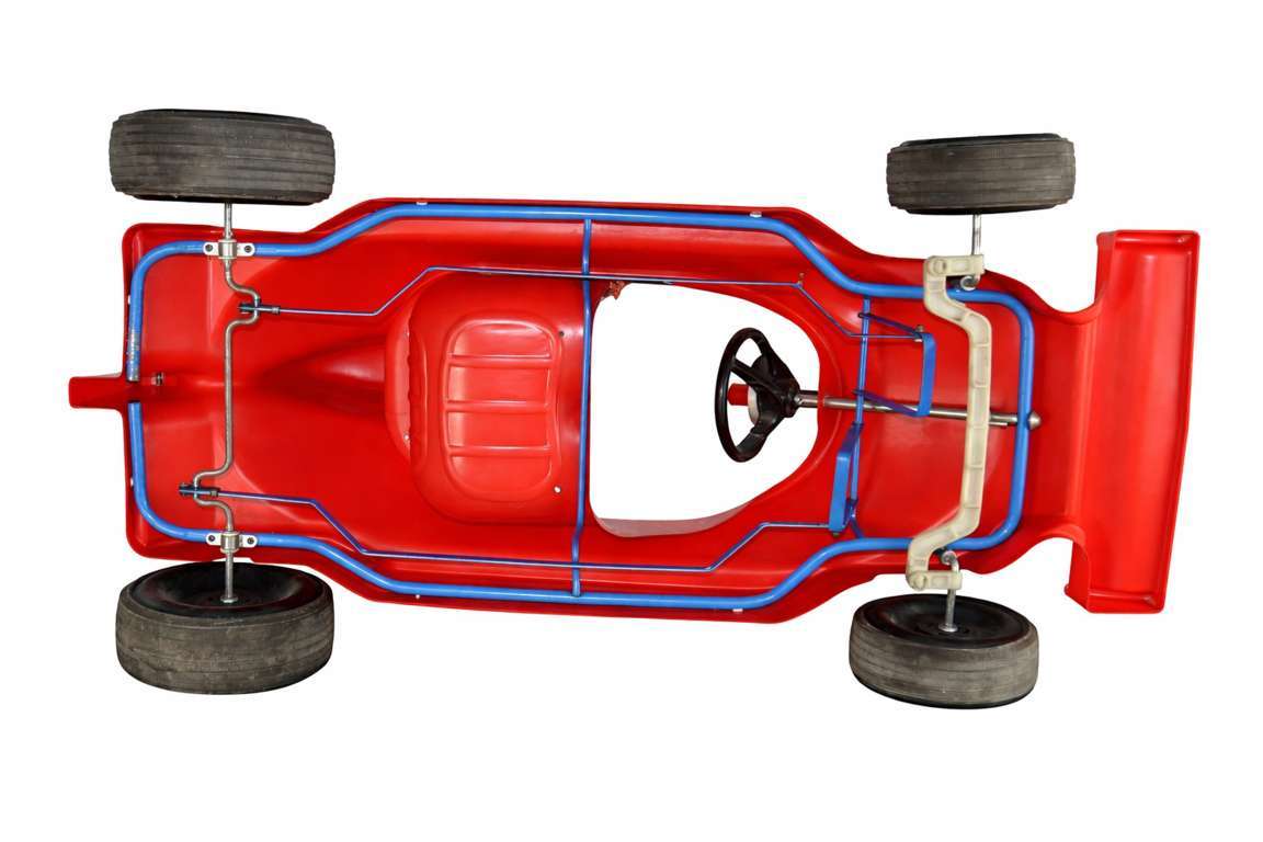 Pedal Car Ampatoys Ferrari F1 n.12 vintage vista fondo vettura