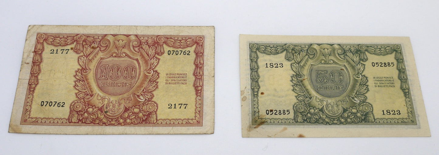 Lotto n°1- 4 Banconote della Repubblica Italiana- Epoca: 1944-1951