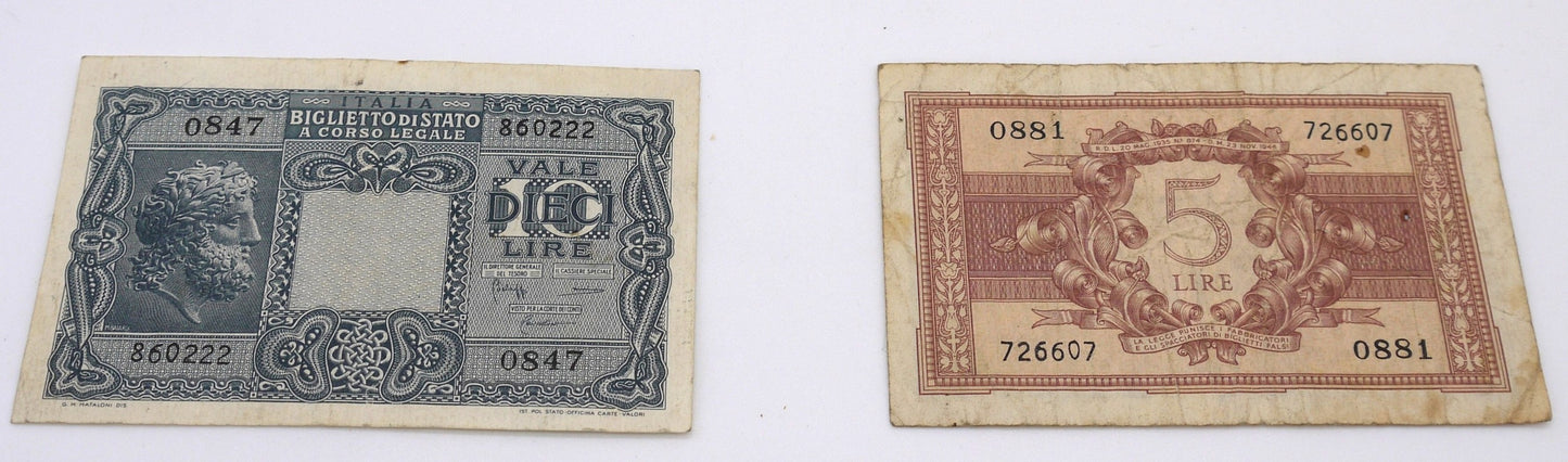 Lotto n°1- 4 Banconote della Repubblica Italiana- Epoca: 1944-1951