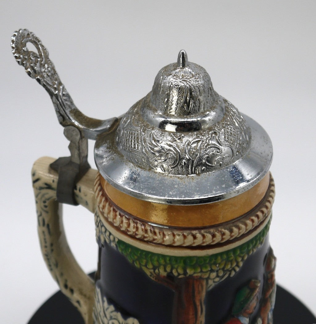 Boccale tradizionale per birra con coperchio e manico in Peltro -300cc-Epoca:1970/71