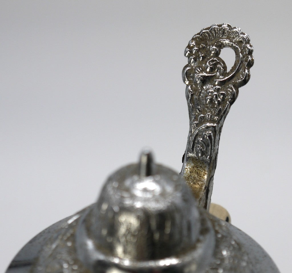 Boccale tradizionale per birra con coperchio e manico in Peltro -300cc-Epoca:1970/71