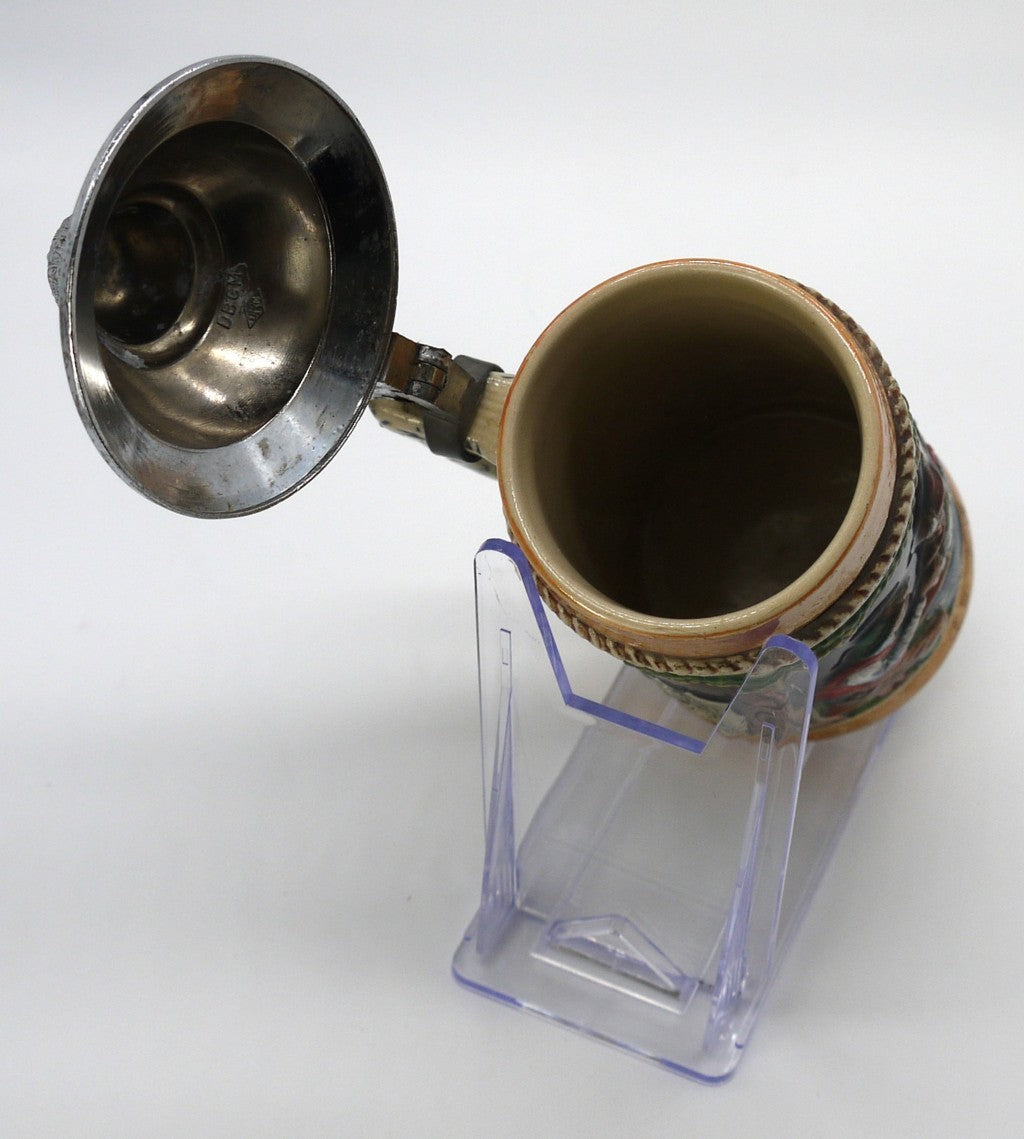 Boccale tradizionale per birra con coperchio e manico in Peltro -300cc-Epoca:1970/71