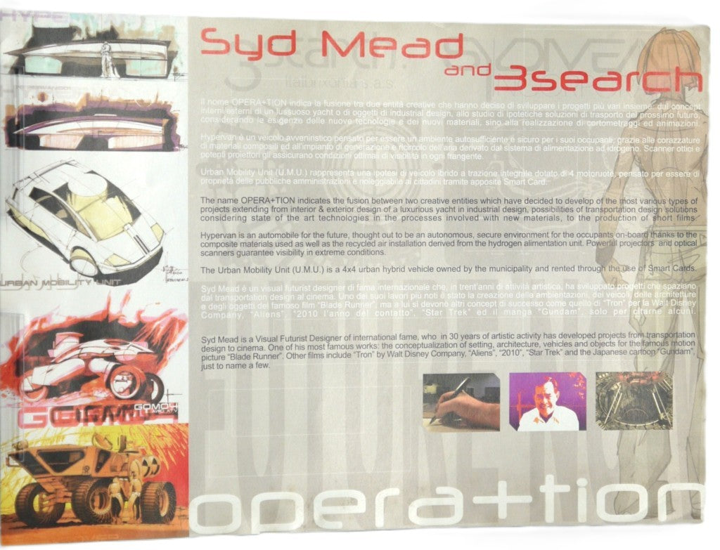 Brochure Originale Syd Mead × 3search — N.U.R.B. Concept Car | 68° Salone Torino 2000