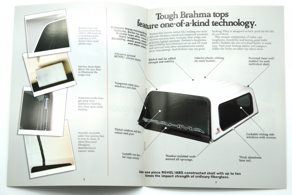Brahma - The Finest in Truck Tops dettaglio interno brochure hard top