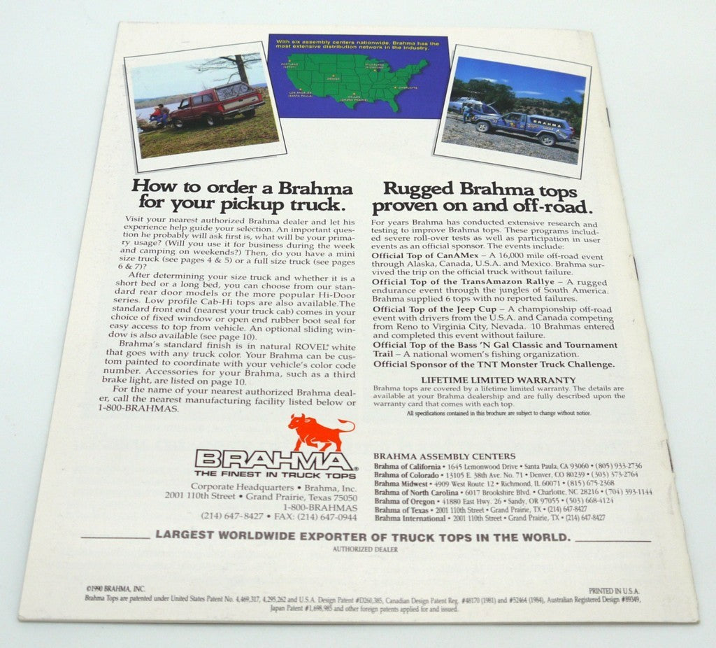 Brahma - The Finest in Truck Tops dettaglio copertina retro