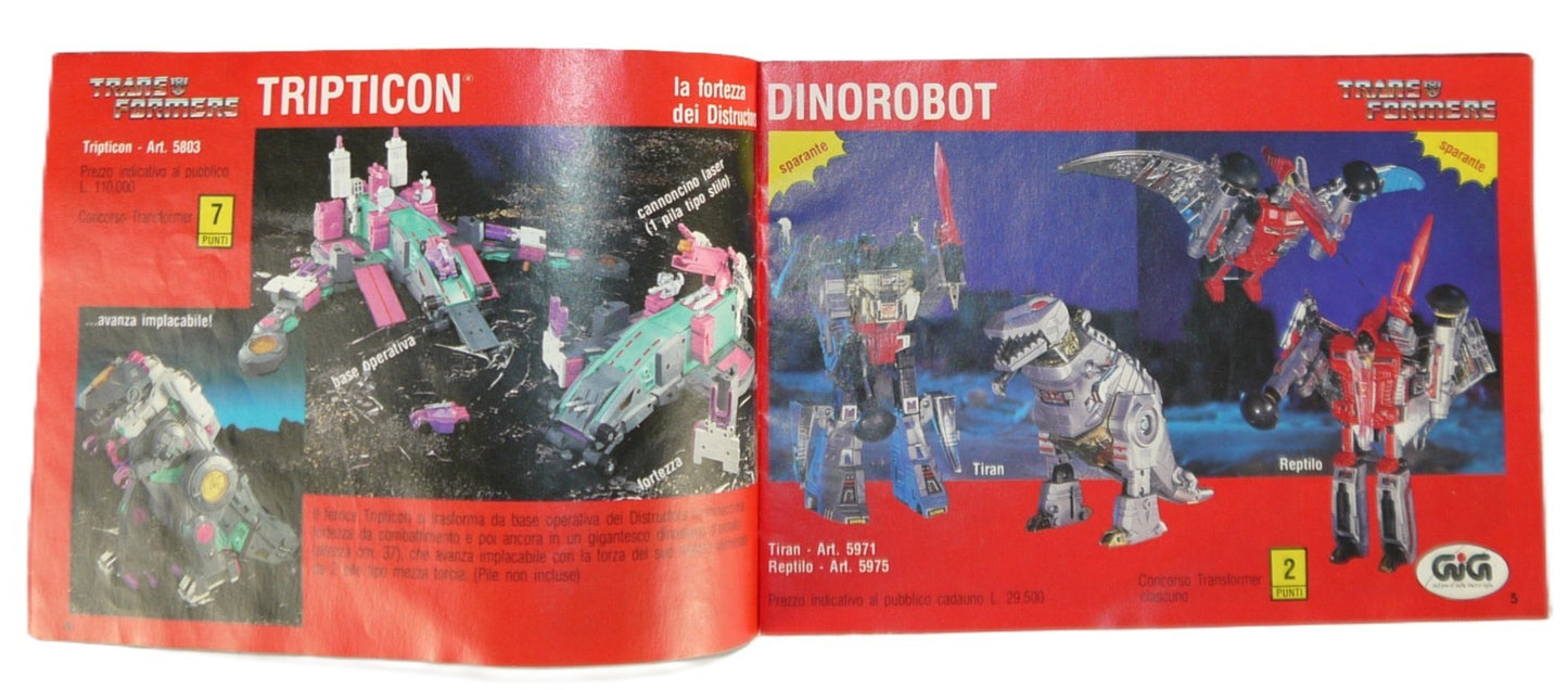 Brochure Transformers Giochiamo a Trasformer  1985 vista  pagine interne