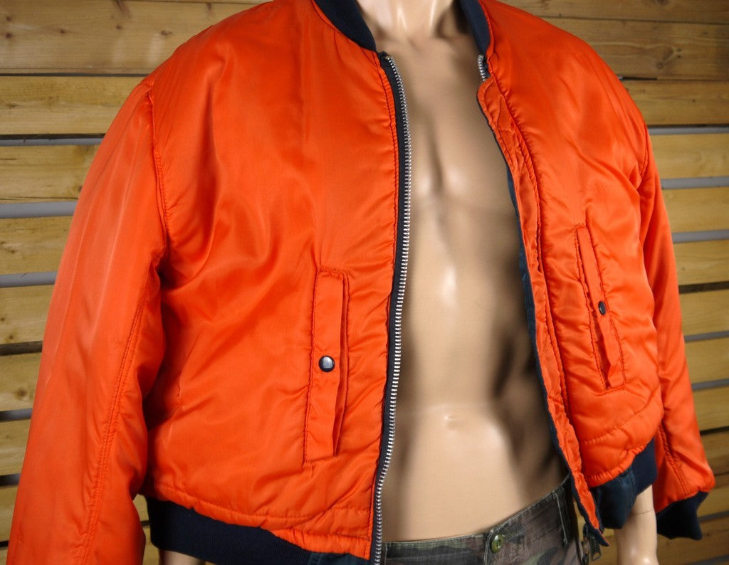 Bomber Flight Jacket Modello MA-1 Flyer’s Man Intermediate-vista bomber tessuto interno arancione originale