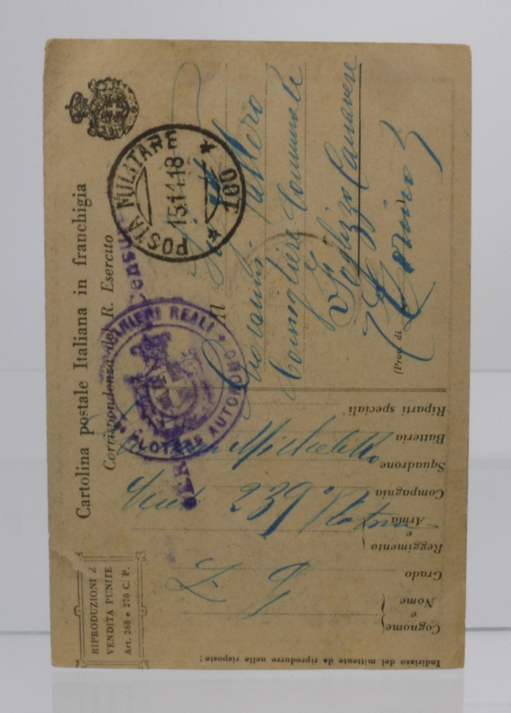 Cartoline Fronte di Guerra-WWI- Originali Viaggiate-Epoca:1918-1919