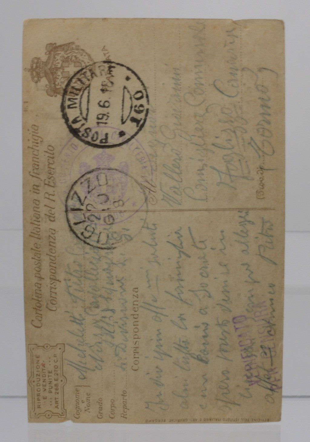 Cartoline Fronte di Guerra-WWI- Originali Viaggiate-Epoca:1918-1919