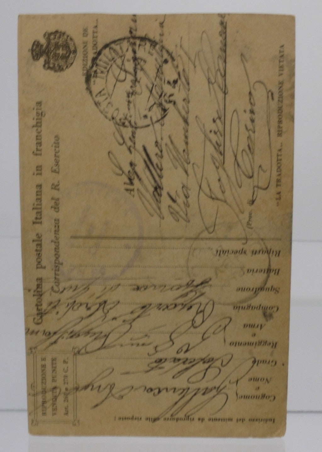 Cartoline Fronte di Guerra-WWI- Originali Viaggiate-Epoca:1918-1919