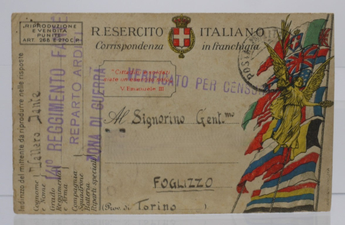 Cartoline Fronte di Guerra-WWI- Originali Viaggiate-Epoca:1918-1919