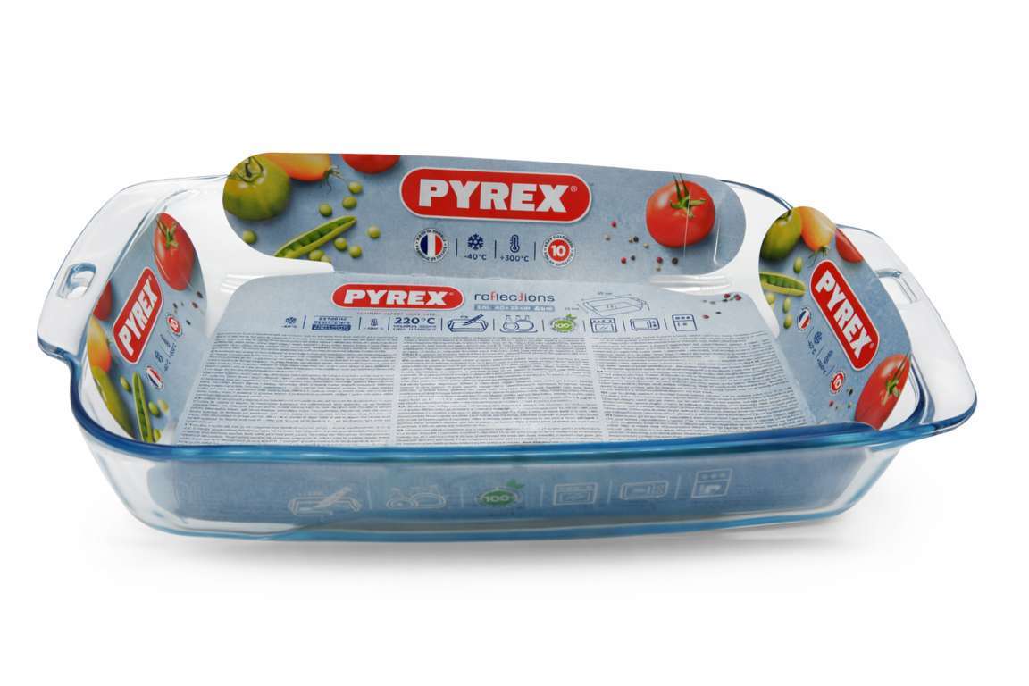 Set 2 pirofile Pyrex – Rettangolare 3.9L + Semisfera 2.8L dettaglio articolo rettangolare