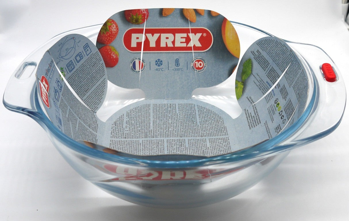 Pirofile Pyrex Set 2 – Rettangolare 3.9L + Semisfera 2.8L – Vetro Borosilicato – Epoca: 2000–2010