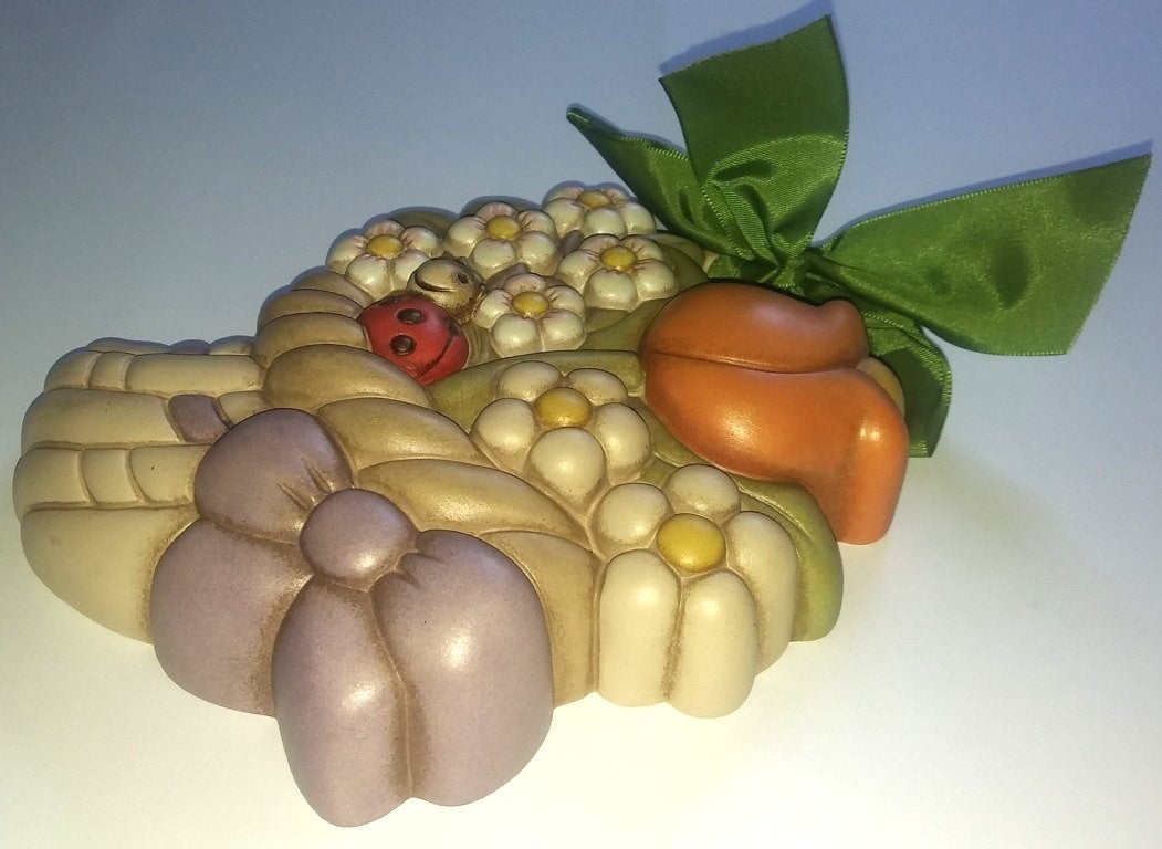 THUN Cornucopia con Tulipano, Margherite e Coccinella vista laterale
