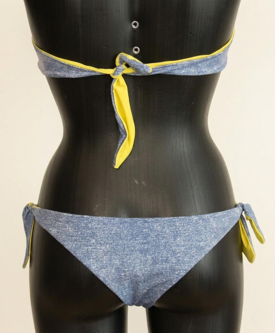 Tezenis Bikini a Fascia "Denim &amp; Fluo Glow" dettaglio vista retro