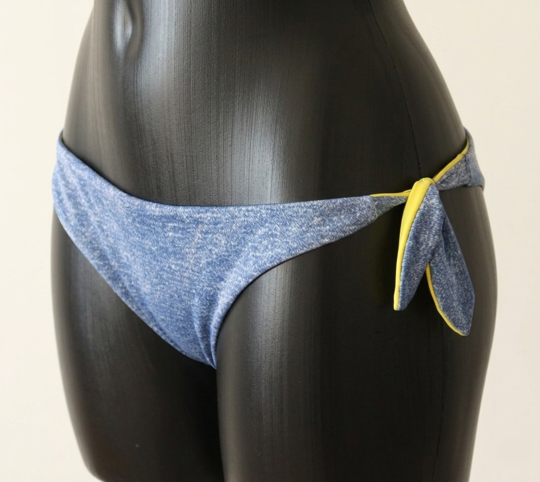 Tezenis Bikini a Fascia "Denim &amp; Fluo Glow" dettaglio slip