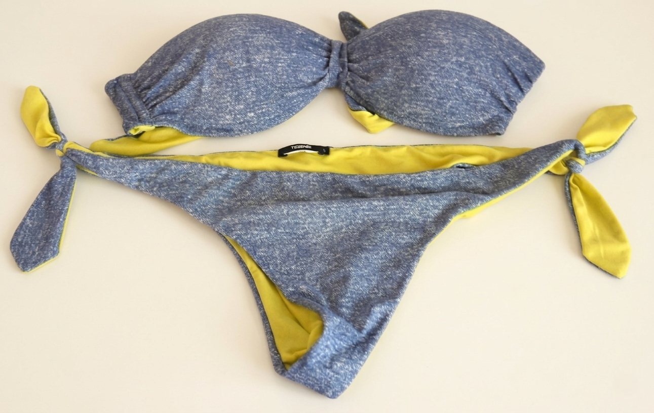 Tezenis Bikini a Fascia "Denim &amp; Fluo Glow" dettaglio bikini bicolor