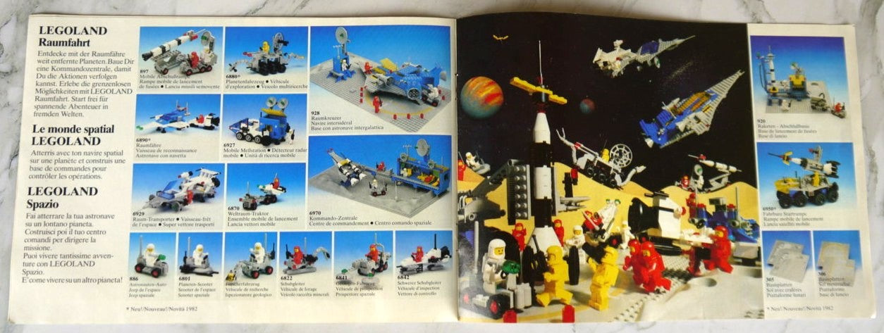 Brochure Ufficiale LEGOLAND 1982 -3 lingue 4 pagine -vista dettaglio interno