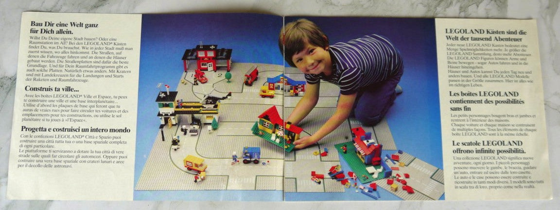 Brochure Ufficiale LEGOLAND 1982 -3 lingue 4 pagine -vista interna 