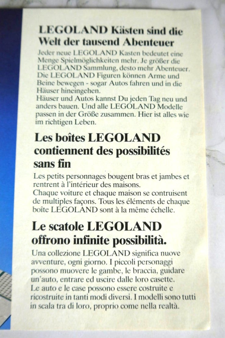 Brochure Ufficiale LEGOLAND 1982 -3 lingue dettaglio