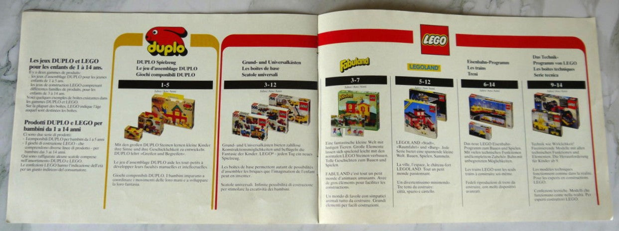 Catalogo Promozionale Lego Legoland Spazio e Citta - Libretto d'Epoca - Anno 1982