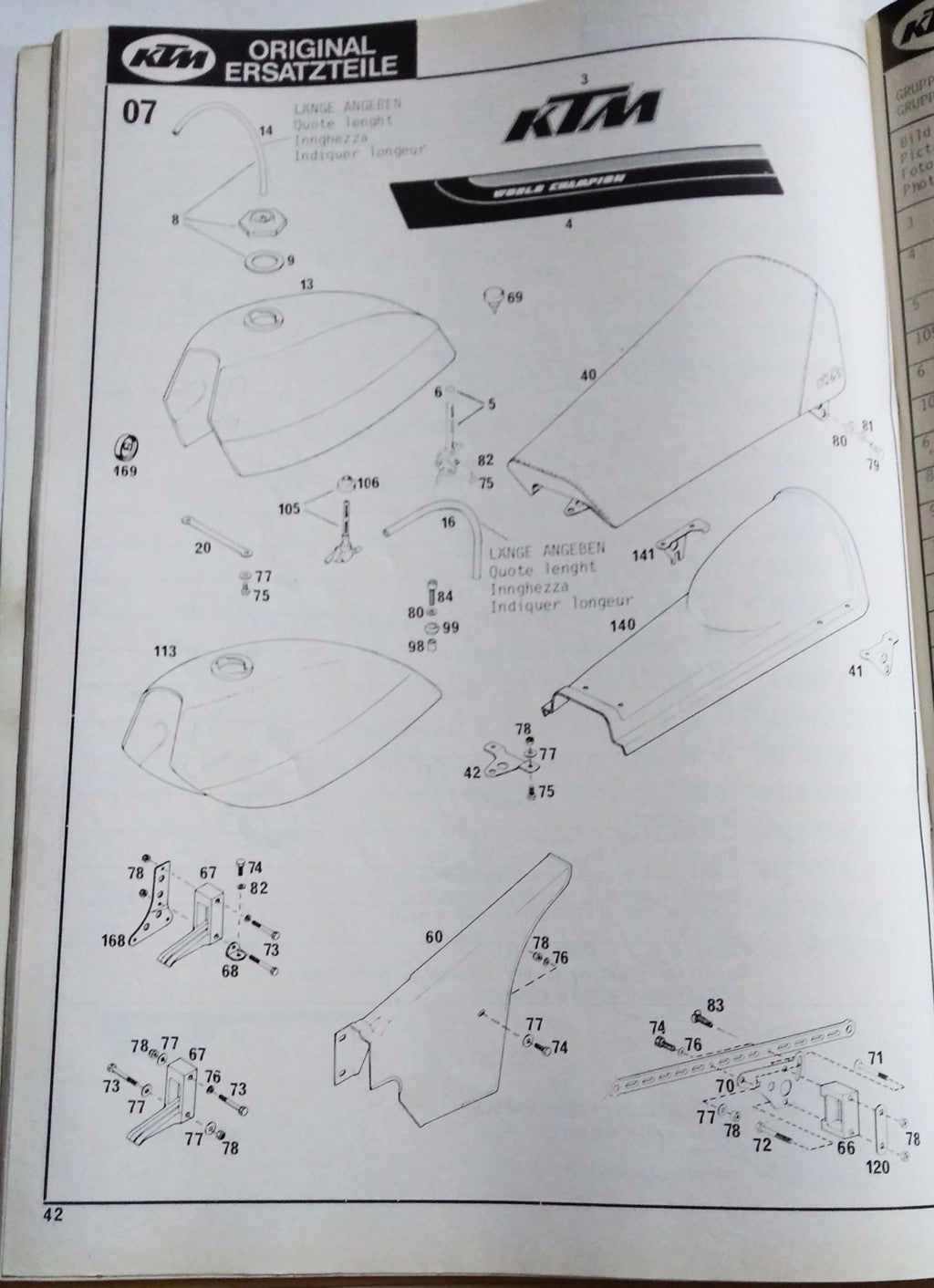 Catalogue de pièces détachées d'origine KTM MC80-GS80 - Période : 1979