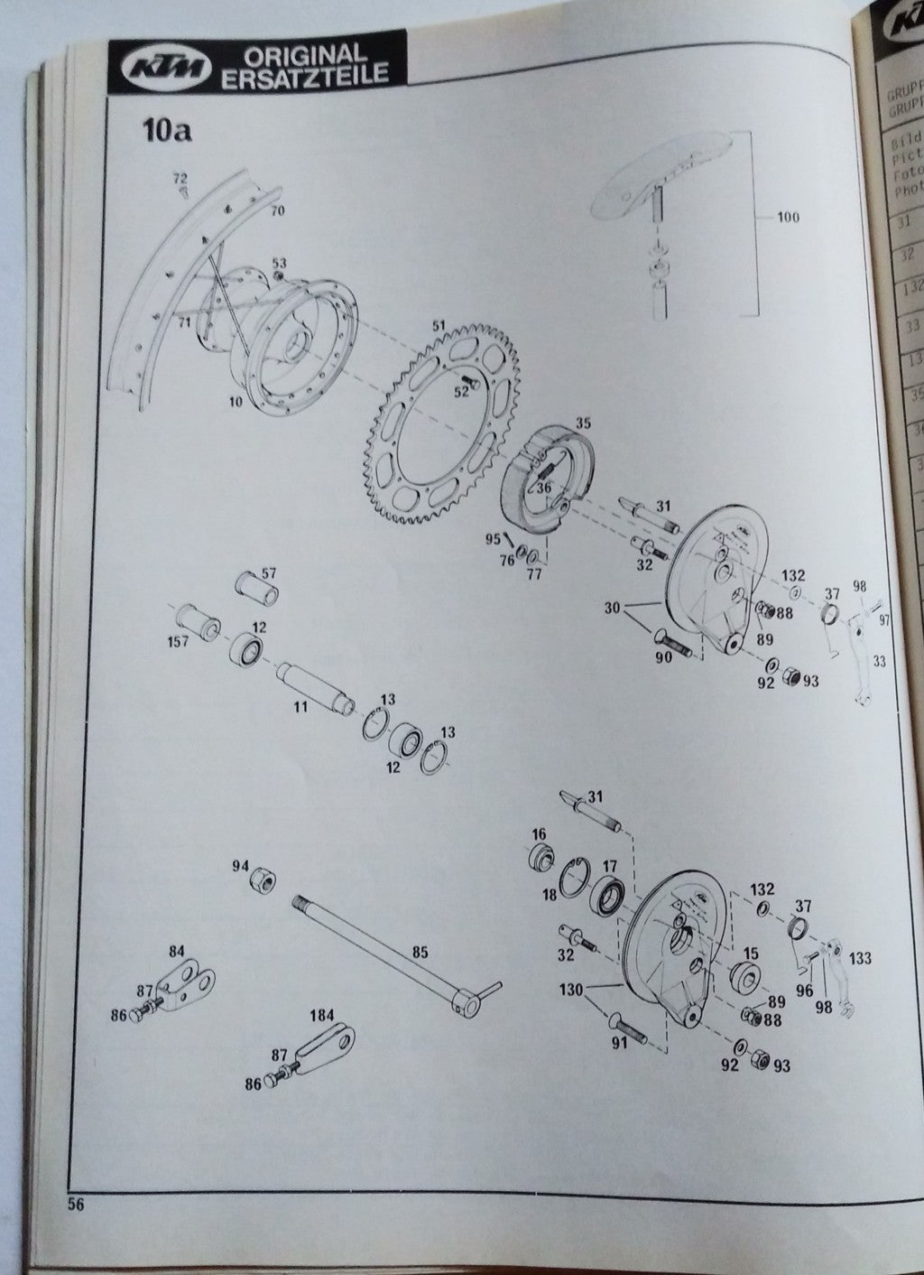 Catalogue de pièces détachées d'origine KTM MC80-GS80 - Période : 1979