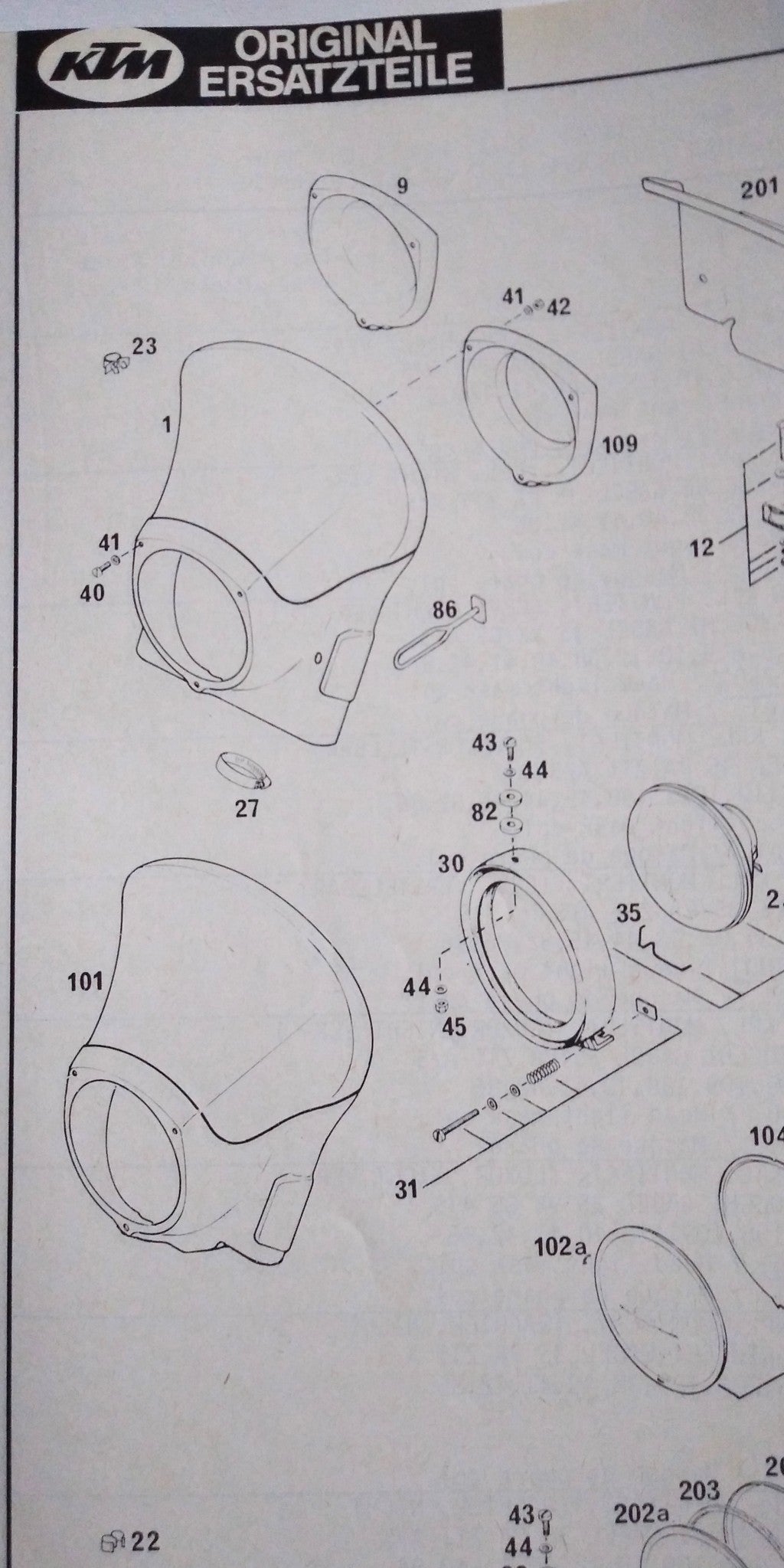 Catalogue de pièces détachées d'origine KTM MC80-GS80 - Période : 1979