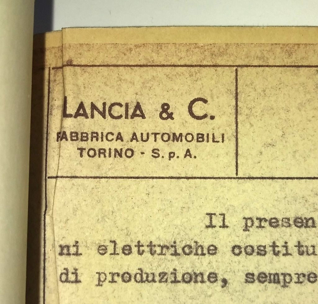 Dispensa di Elettrotecnica "Lancia e C. Fabbrica Automobili Torino SpA"-Epoca: 1963-1968