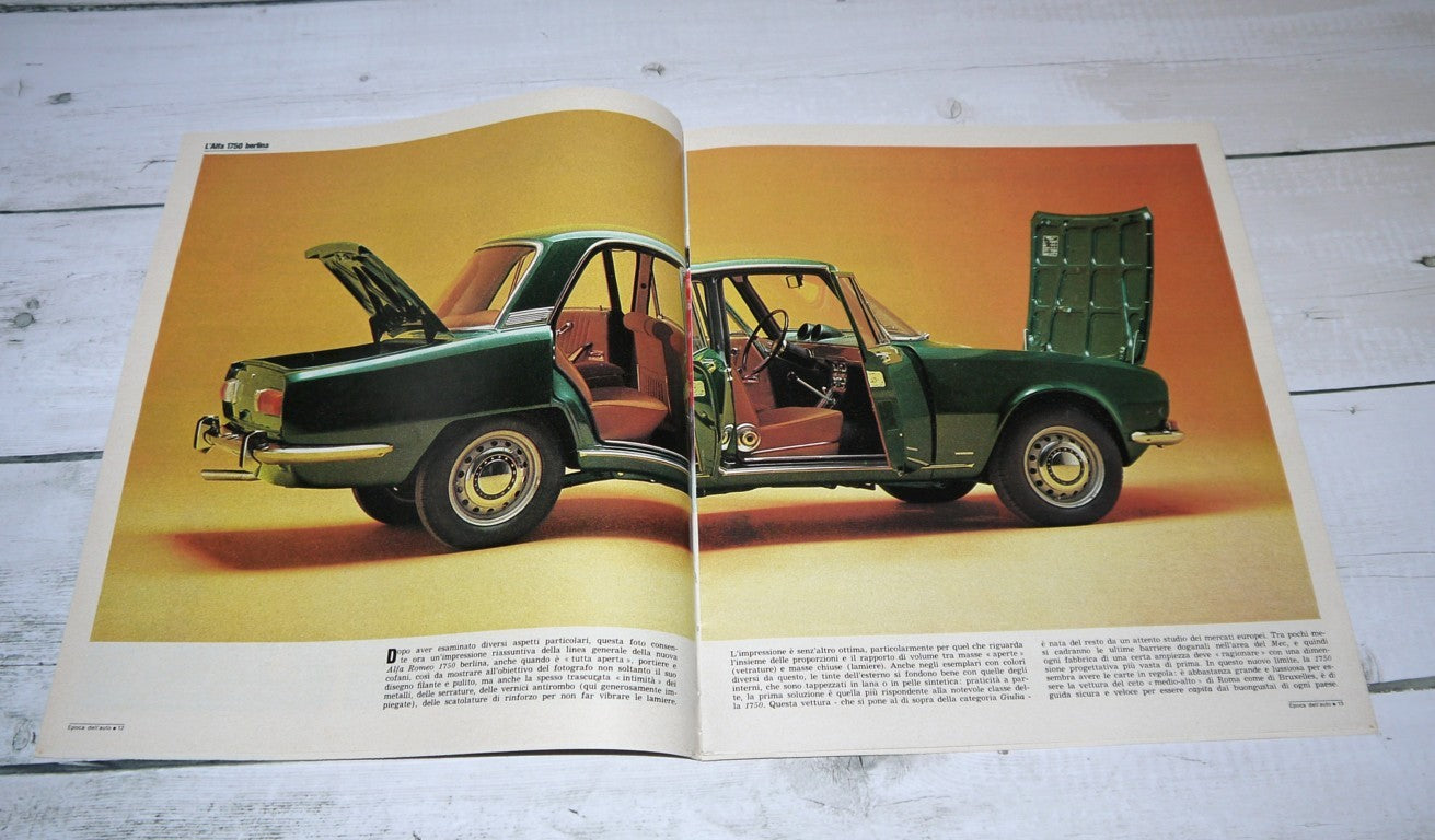 "EPOCA" magazine with "EPOCA-AUTO" supplement - Alfa Romeo 1750 - Period: 1968