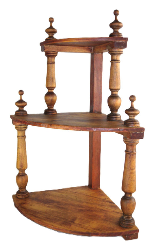 Étagère angolare legno anni 50 artigianato italiano-Epoca:1950/55