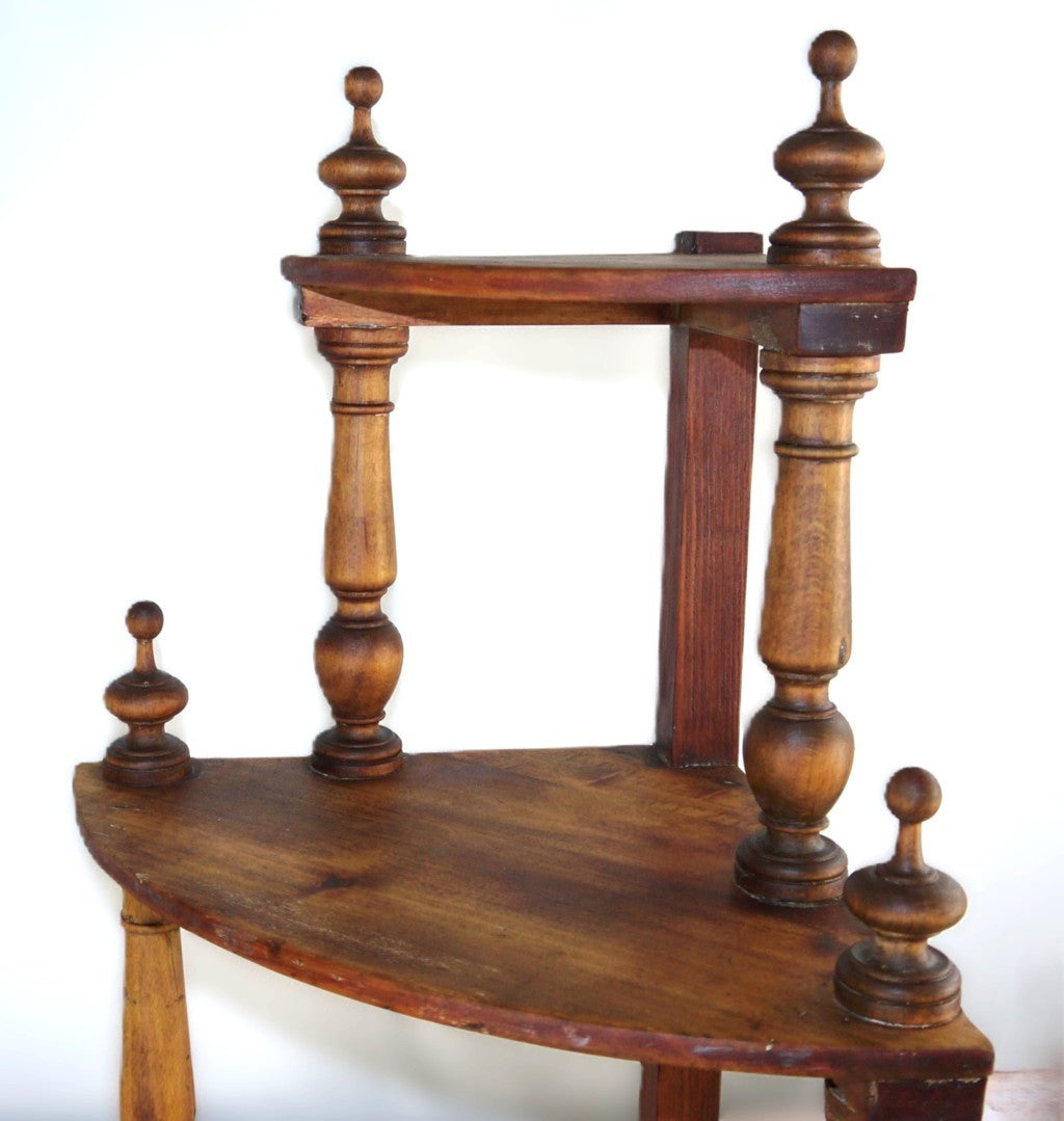 Étagère angolare legno anni 50 artigianato italiano-Epoca:1950/55