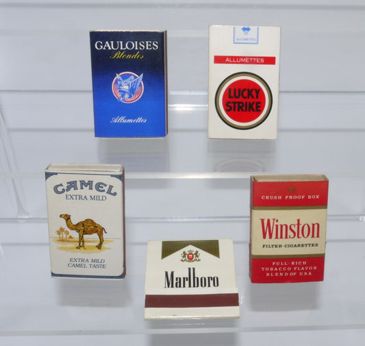 Set of 2 Vintage Matchboxes - Cigarette Manufacturers - 5 pcs - Period: 1970s/80s/90s