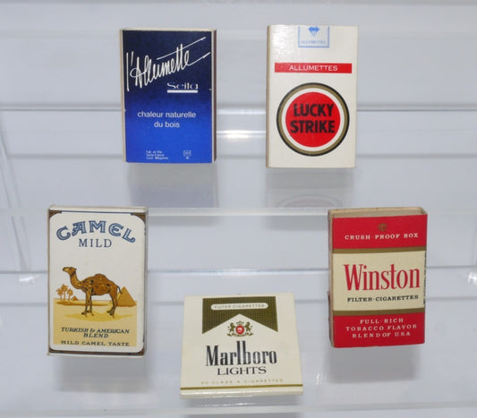 Set of 2 Vintage Matchboxes - Cigarette Manufacturers - 5 pcs - Period: 1970s/80s/90s